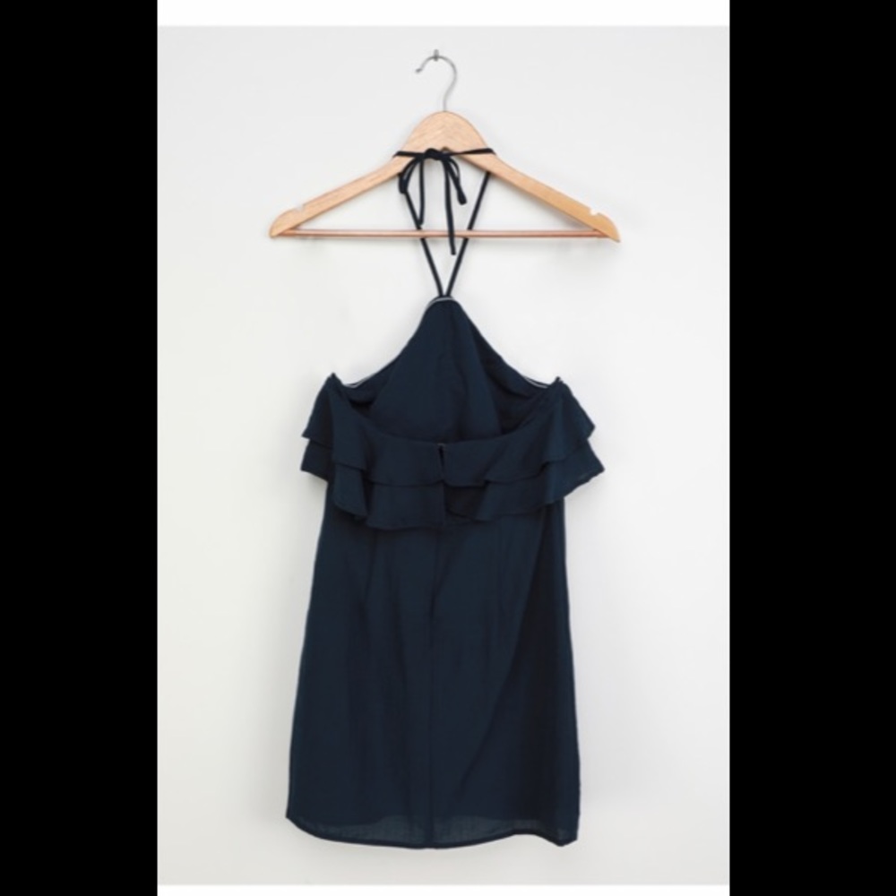 Lulu's Navy Halter Ruffle Mini Dress - Picture 8 of 10